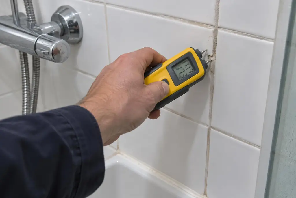 Lekdetectie Leusden – vochtmeter op badkamertegels bij de douche